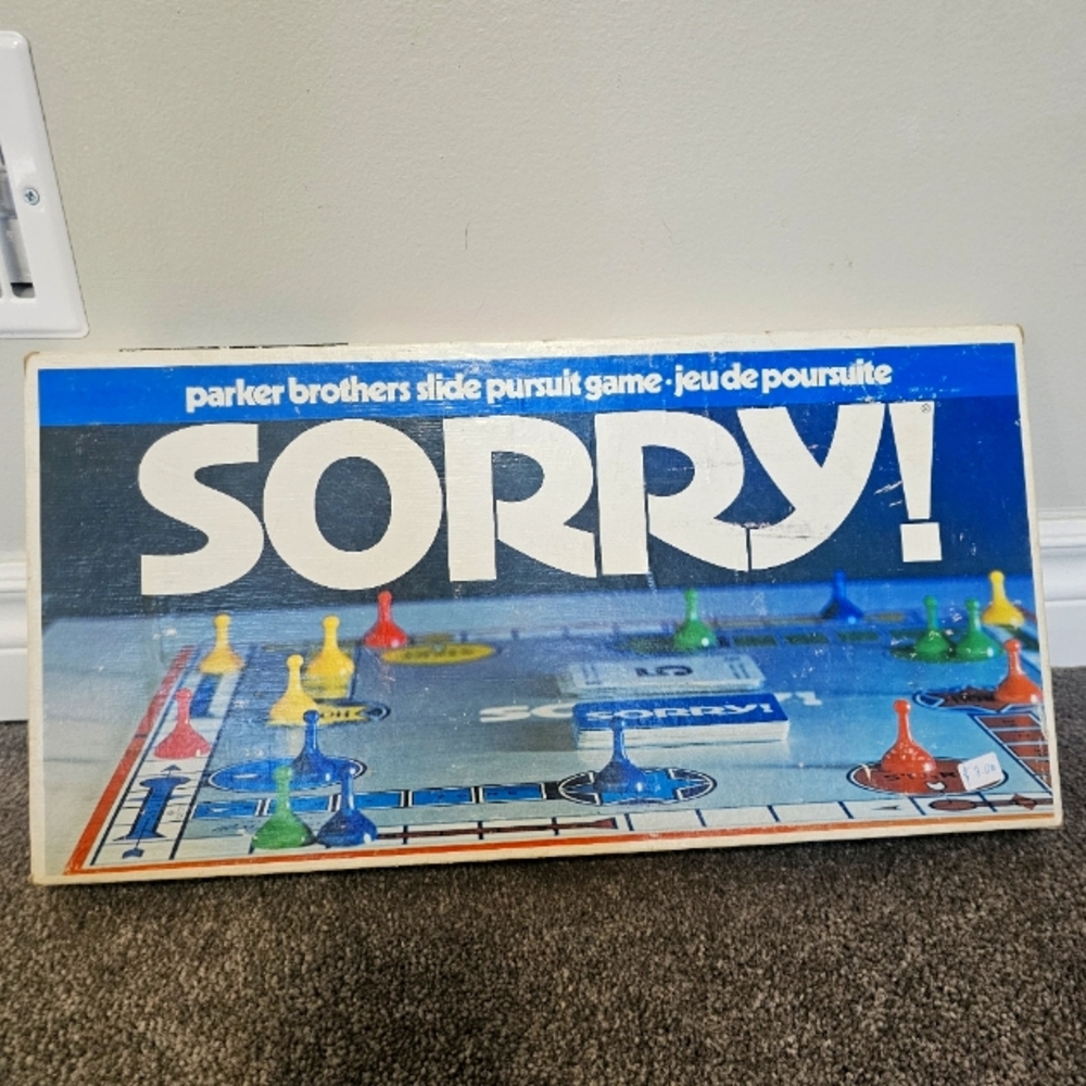 Sorry Board Game Parker Brothers Vintage 1972 Retro Fun Family Nigh…